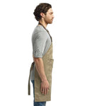 Artisan Collection by Reprime RP123 Espresso Bib Apron - Khaki/ Brown - model side