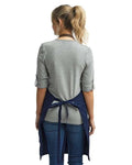 Artisan Collection by Reprime RP123 Espresso Bib Apron - Navy/ Brown - model back