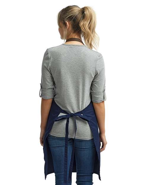 Artisan Collection by Reprime RP123 Espresso Bib Apron - Navy/ Brown - model back