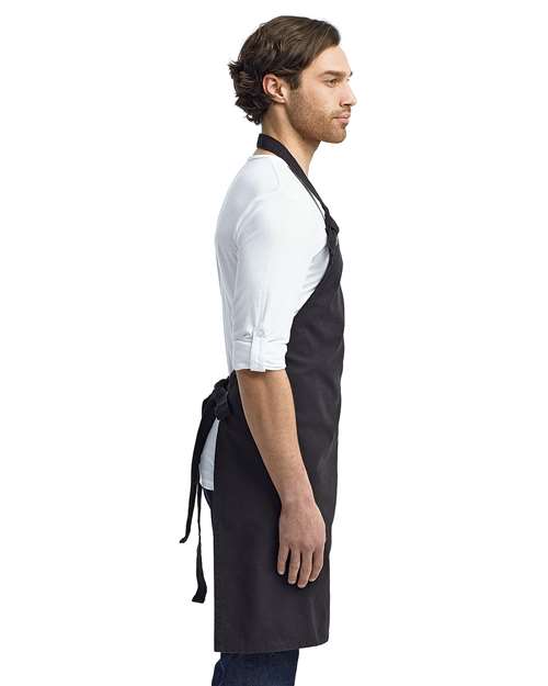Artisan Collection by Reprime RP130 Calibre Heavy Cotton Canvas Bib Apron - Black - model side