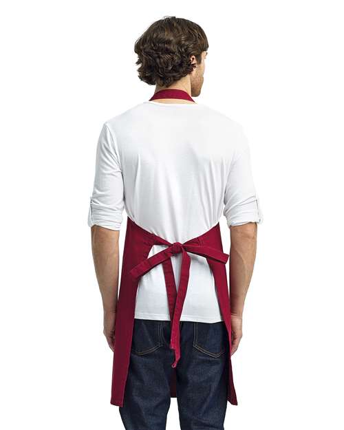 Artisan Collection by Reprime RP130 Calibre Heavy Cotton Canvas Bib Apron - Burgundy - model back