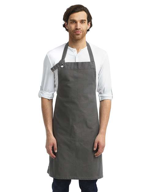 Artisan Collection by Reprime RP130 Calibre Heavy Cotton Canvas Bib Apron - Dark Grey - model front