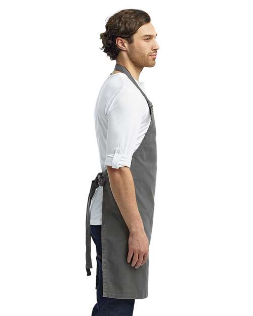 Artisan Collection by Reprime RP130 Calibre Heavy Cotton Canvas Bib Apron - Dark Grey - model side