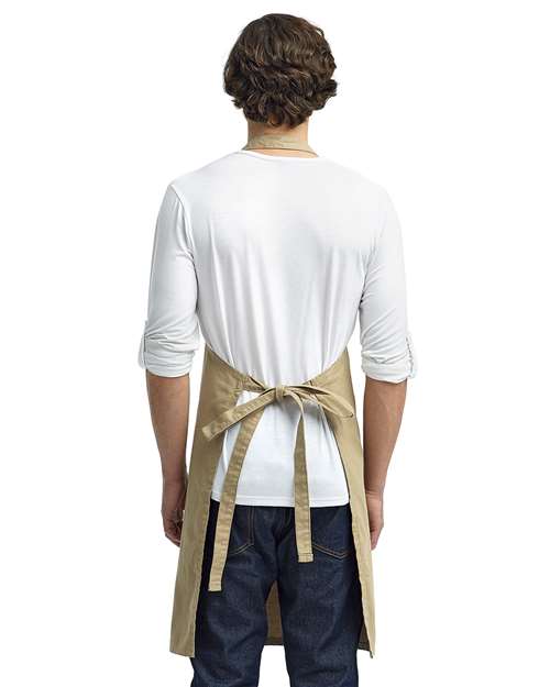 Artisan Collection by Reprime RP130 Calibre Heavy Cotton Canvas Bib Apron - Khaki - model back