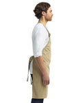 Artisan Collection by Reprime RP130 Calibre Heavy Cotton Canvas Bib Apron - Khaki - model side