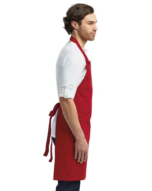 Artisan Collection by Reprime RP130 Calibre Heavy Cotton Canvas Bib Apron - Red - model side