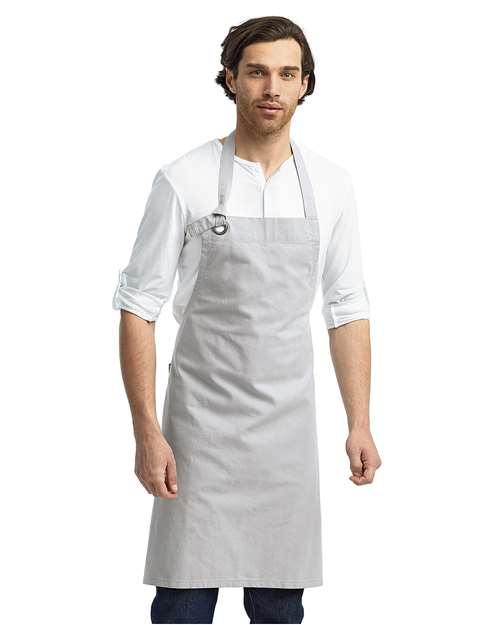Artisan Collection by Reprime RP130 Calibre Heavy Cotton Canvas Bib Apron - Silver - model front
