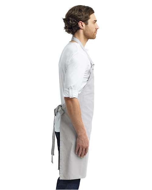 Artisan Collection by Reprime RP130 Calibre Heavy Cotton Canvas Bib Apron - Silver - model side