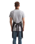 Artisan Collection by Reprime RP121 Barley Contrast Stitch Recycled Bib Apron - Black/ Charcoal - model back