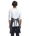 Artisan Collection by Reprime RP126 Jeans Stitch Denim Bib Apron - Black Denim - model back