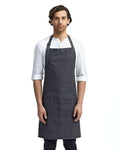 Artisan Collection by Reprime RP126 Jeans Stitch Denim Bib Apron - Black Denim - model front
