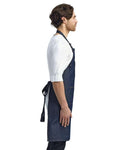 Artisan Collection by Reprime RP126 Jeans Stitch Denim Bib Apron - Indigo Denim - model side
