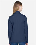 Devon & Jones DG479W Women's DRYTEC20 Performance Quarter-Zip Pullover - Navy/ Grey Heather/ Graphite - model back