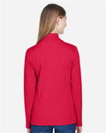 Devon & Jones DG479W Women's DRYTEC20 Performance Quarter-Zip Pullover - Red/ Navy/ Red - model back