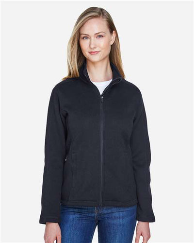 Devon & Jones DG793W Women's Bristol Full-Zip Sweater Fleece Jacket - Black - model front