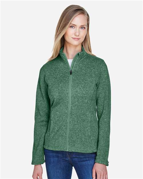 Devon & Jones DG793W Women's Bristol Full-Zip Sweater Fleece Jacket - Forest Heather - model front