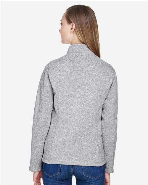 Devon & Jones DG793W Women's Bristol Full-Zip Sweater Fleece Jacket - Grey Heather - model back