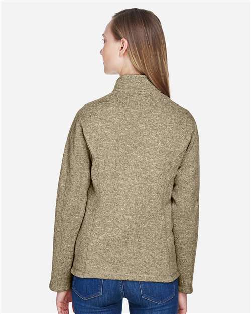 Devon & Jones DG793W Women's Bristol Full-Zip Sweater Fleece Jacket - Khaki Heather - model back