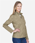 Devon & Jones DG793W Women's Bristol Full-Zip Sweater Fleece Jacket - Khaki Heather - model side