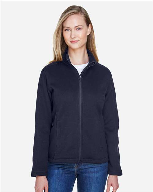 Devon & Jones DG793W Women's Bristol Full-Zip Sweater Fleece Jacket - Navy - model front