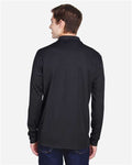 Core 365 88192P Men's Pinnacle Performance Long Sleeve Piqué Polo with Pocket - Black - model back