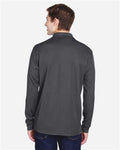 Core 365 88192P Men's Pinnacle Performance Long Sleeve Piqué Polo with Pocket - Carbon - model back