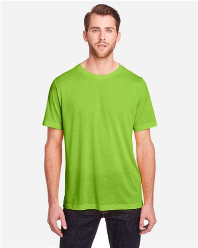 Core 365 CE111 Unisex Fusion ChromaSoft Performance T-Shirt - Acid Green - model front