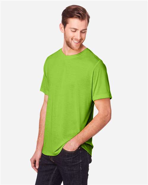 Core 365 CE111 Unisex Fusion ChromaSoft Performance T-Shirt - Acid Green - model side