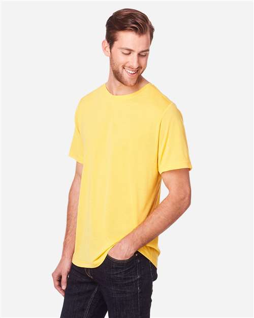 Core 365 CE111 Unisex Fusion ChromaSoft Performance T-Shirt - Campus Gold - model side