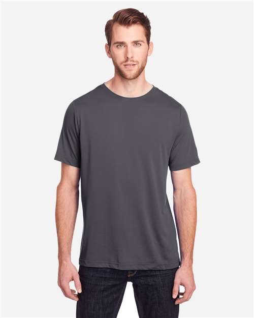 Core 365 CE111 Unisex Fusion ChromaSoft Performance T-Shirt - Carbon - model front