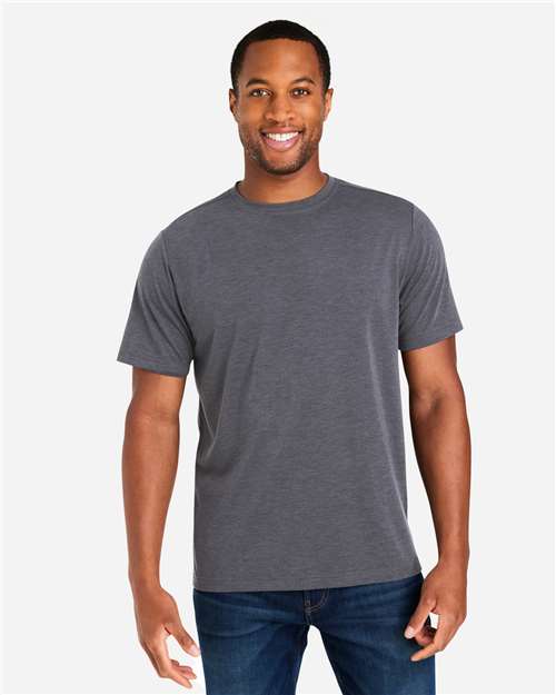 Core 365 CE111 Unisex Fusion ChromaSoft Performance T-Shirt - Carbon Heather - model front