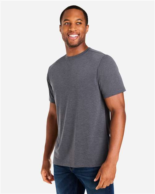 Core 365 CE111 Unisex Fusion ChromaSoft Performance T-Shirt - Carbon Heather - model side