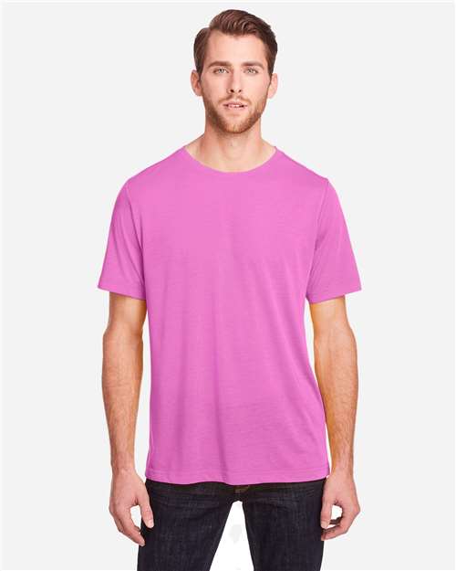 Core 365 CE111 Unisex Fusion ChromaSoft Performance T-Shirt - Charity Pink - model front