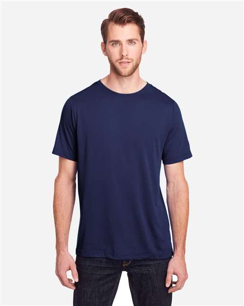 Core 365 CE111 Unisex Fusion ChromaSoft Performance T-Shirt - Classic Navy - model front