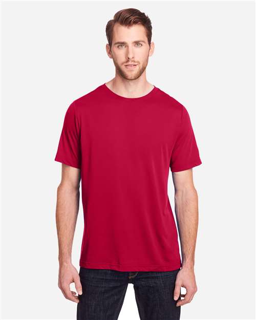 Core 365 CE111 Unisex Fusion ChromaSoft Performance T-Shirt - Classic Red - model front