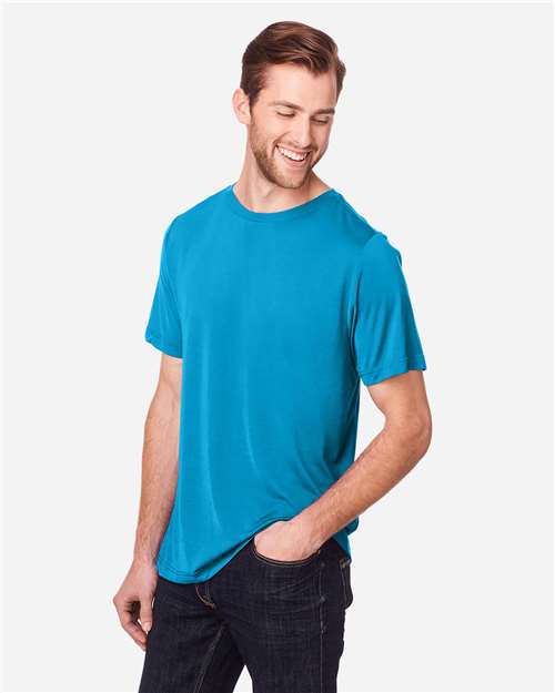 Core 365 CE111 Unisex Fusion ChromaSoft Performance T-Shirt - Electric Blue - model side
