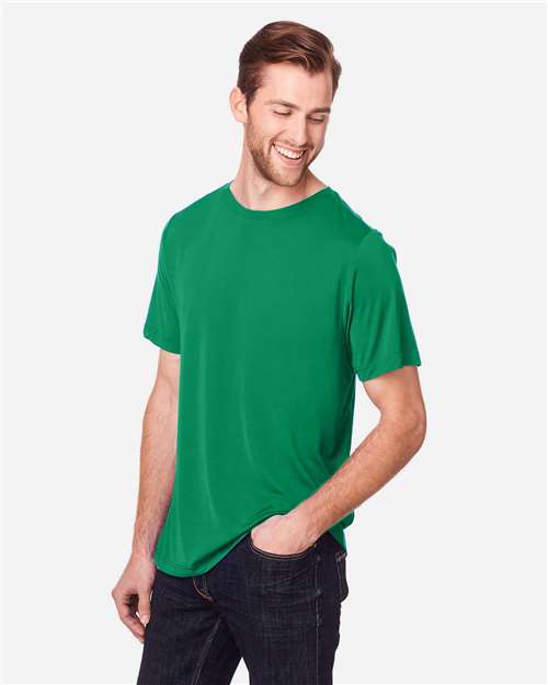 Core 365 CE111 Unisex Fusion ChromaSoft Performance T-Shirt - Kelly Green - model side
