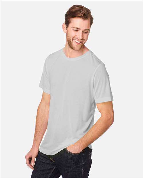 Core 365 CE111 Unisex Fusion ChromaSoft Performance T-Shirt - Platinum - model side