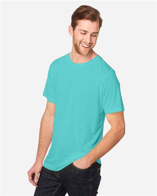 Core 365 CE111 Unisex Fusion ChromaSoft Performance T-Shirt - Sea Glass - model side