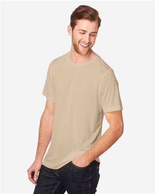 Core 365 CE111 Unisex Fusion ChromaSoft Performance T-Shirt - Stone - model side
