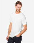 Core 365 CE111 Unisex Fusion ChromaSoft Performance T-Shirt - White - model side
