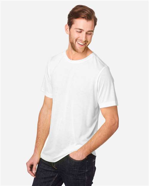 Core 365 CE111 Unisex Fusion ChromaSoft Performance T-Shirt - White - model side