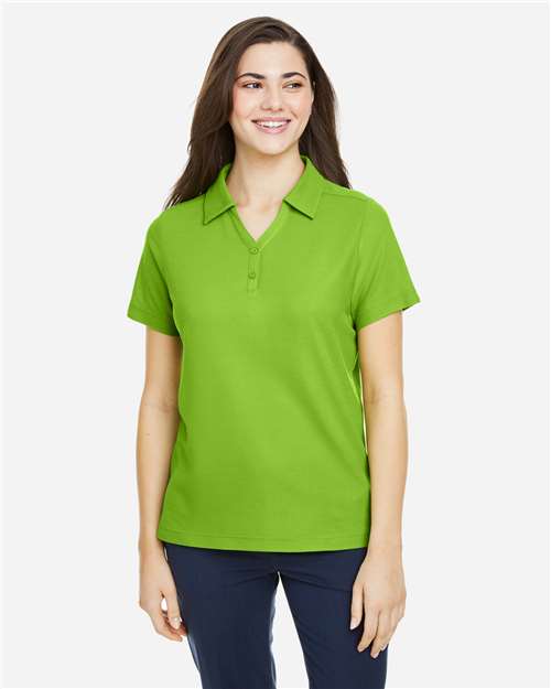 Core 365 CE112W Women's Fusion ChromaSoft Pique Polo - Acid Green - model front