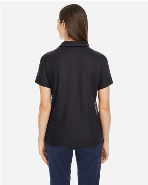 Core 365 CE112W Women's Fusion ChromaSoft Pique Polo - Black - model back