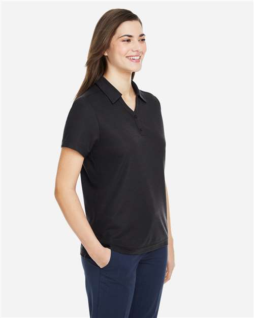 Core 365 CE112W Women's Fusion ChromaSoft Pique Polo - Black - model side