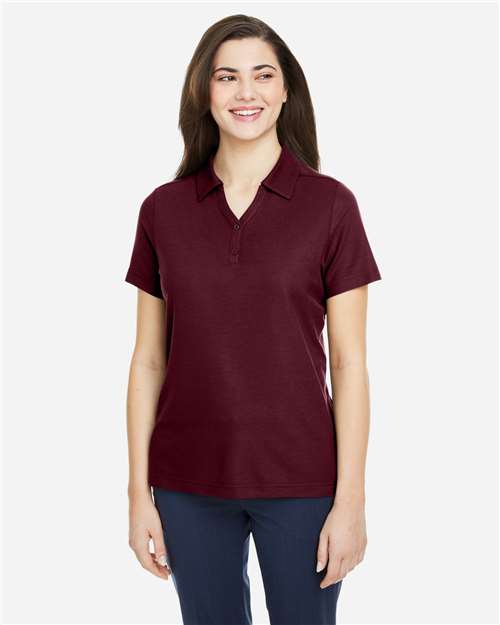 Core 365 CE112W Women's Fusion ChromaSoft Pique Polo - Burgundy - model front