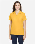 Core 365 CE112W Women's Fusion ChromaSoft Pique Polo - Campus Gold - model front