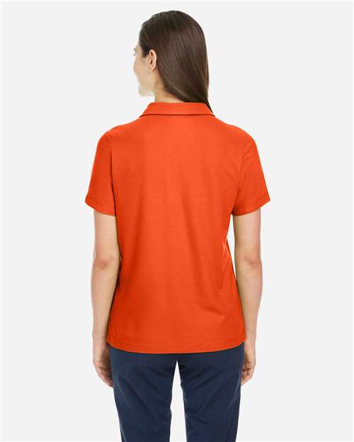 Core 365 CE112W Women's Fusion ChromaSoft Pique Polo - Campus Orange - model back