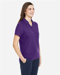 Core 365 CE112W Women's Fusion ChromaSoft Pique Polo - Campus Purple - model side