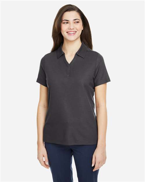 Core 365 CE112W Women's Fusion ChromaSoft Pique Polo - Carbon - model front